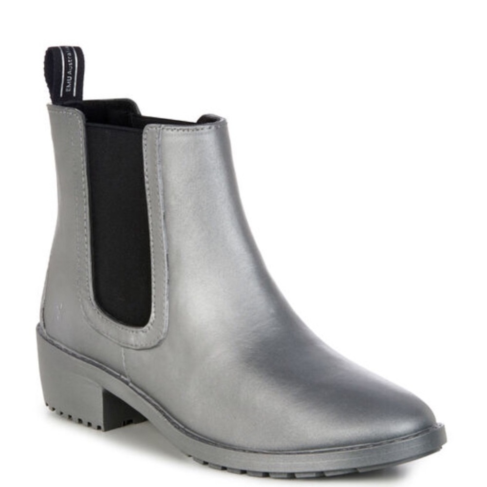 EMU Australia Ellin Waterproof Rainboot Silver Size 8
